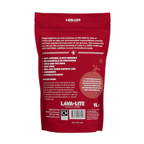 Lava-Lite No Gnats - Original Natural Fungus Gnat Killer for Houseplants,Soil &Compost] Child & Pet Safe]Cost Effective, Chemical Free Pest Control.