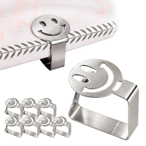 FamlTol Pince Nappe Lot de 8 Pince Nappe Exterieur INOX 304 Antirouille Fixation Forte...