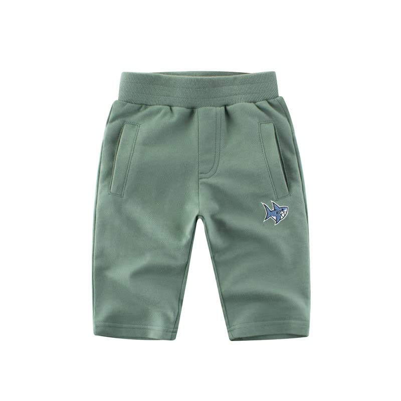 Children's Pants Sweatpants Boy's Capri Pants Marine Animal Pattern Waist Elastic for 1 to 7 Years Wax Cotton Pants4