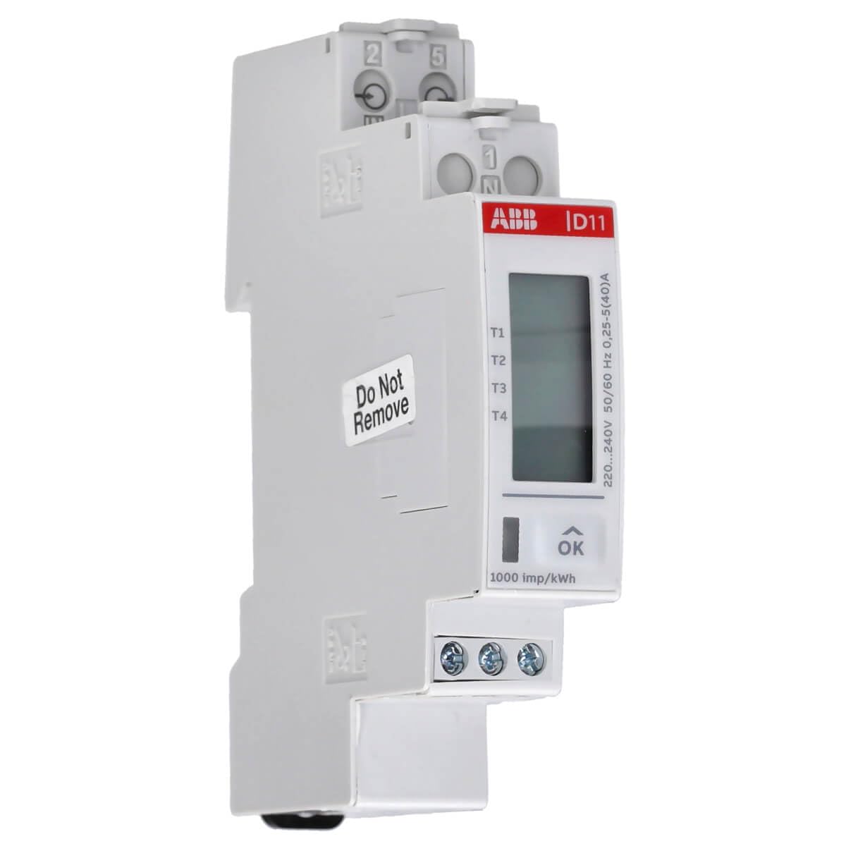 ABB D11 15-M 40 - Contador de corriente alterna (40 A, MID 1DO+1DI) | Contador monofásico para carril DIN, interfaz Modbus, 230 V, medidor de consumo de energía 2CMA241645R1000