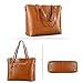Kattee Genuine Leather Women Tote Bag Soft Handbags Vintage Shoulder Purses Fashion Top Handle Bag Large Capacity (Brown)
