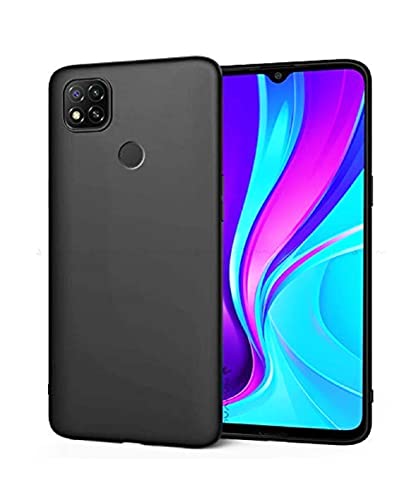 Image of Mobile Back Cover Case for Xiaomi Redmi 9C (Silicone Case|CameraProtection|Black SC1510)