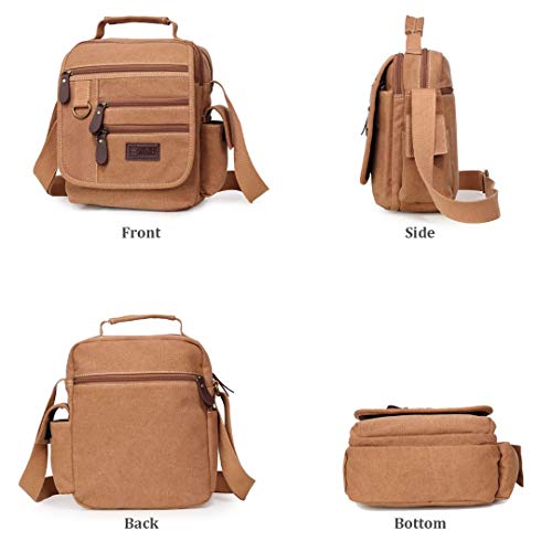 Image of Mens bag Canvas Shoulder Bag Small Messenger Crossbody Bag Work Bag Vintage Multi-function