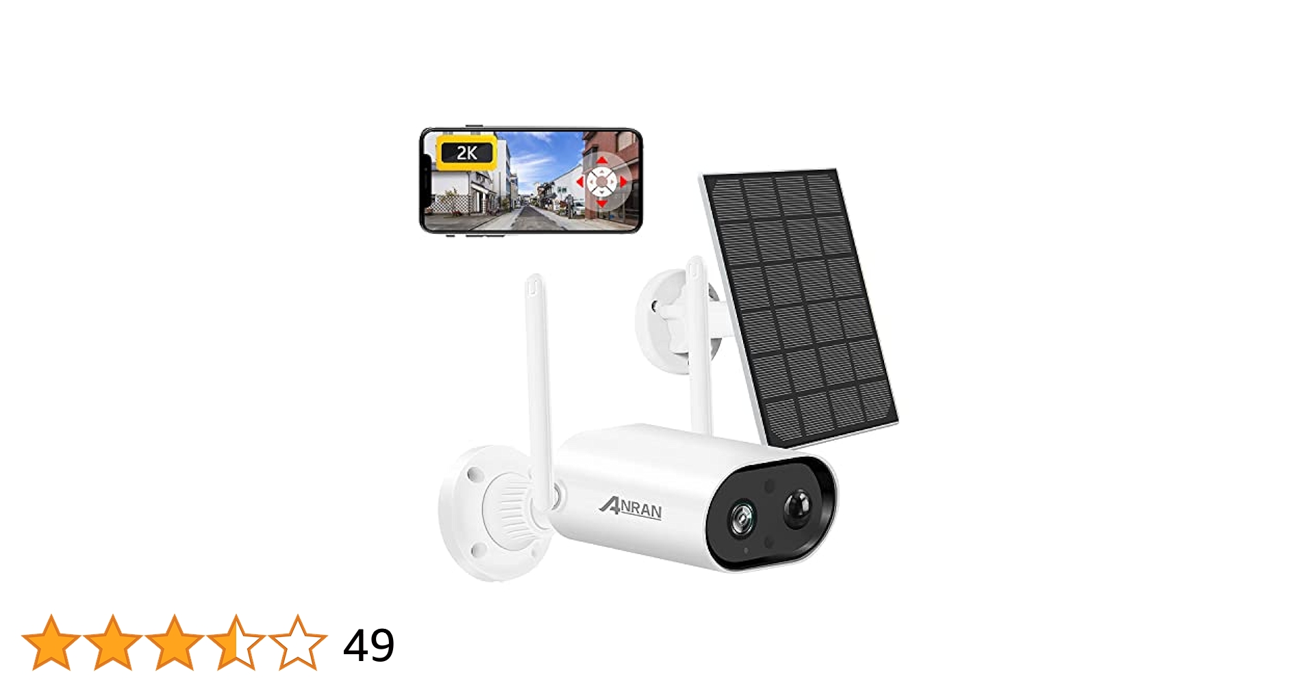 【300万高画素Alexa対ANRAN 屋外防犯カメラソーラー 2台オマケ付き Amazon.co.jp: 【ソーラー一体型防犯カメラ ・300万高画素