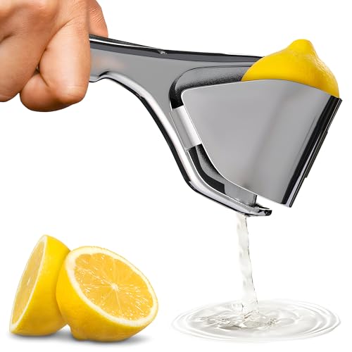 Image of Lemon Squeezer Stainless Steel - Strong Bend & Rust Resistant Flat Lemon Juicer Manual, Easy To Use Design for Efficient Juice Extraction, Compact Lime Squeezer, Great Christmas Gifts for Kitchen Use