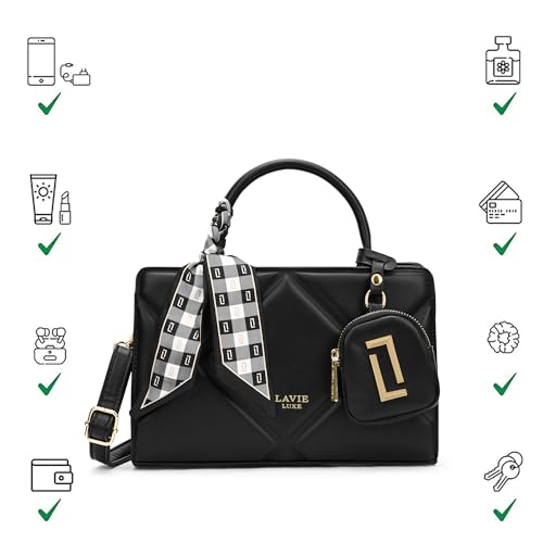 Image of Lavie Luxe Women's Quaro26 Horizontal Small Satchel Handbag | Satchel Bag for Work | Ladies Purse | Stylish Shoulder Bag | Gift For Women