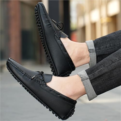 Men's Loafers Vegan Leather Boat Shoes Flexible Lightweight Comfortable Walking Fashion Slip-ons4
