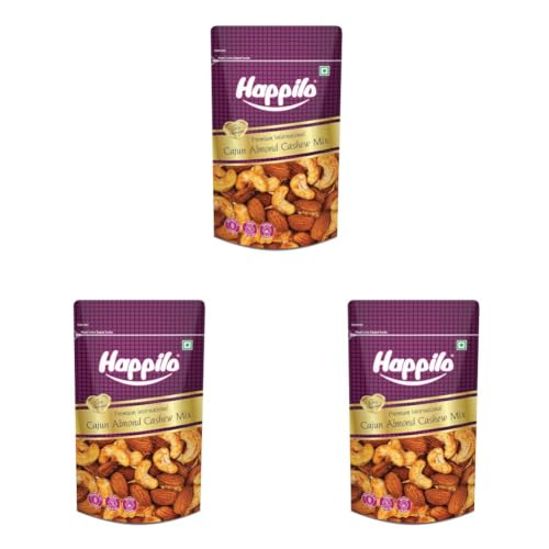Image of Happilo Premium International Cajun Almond Cashew Mix 50g, Flavorful, Crunchy Blend, Rich in Healthy Fats, Protein, and Fiber (Pack of 3)