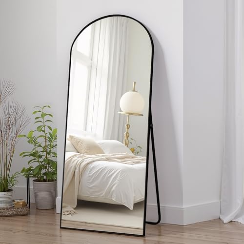 Vynxaria 56"x19" Elegant Black Arched Full Length Mirror