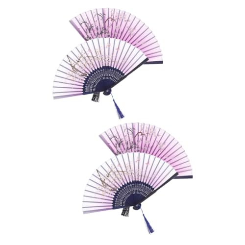 Alipis 2 Series Estilo Y Ventilador Japonés Boda Plegable Pequeño Ventiladores De Pared Ventiladores Para Pared Decoraciones De Abanico De Bambú Ventilador De Estilo Retro Seda 2 Piezas*2