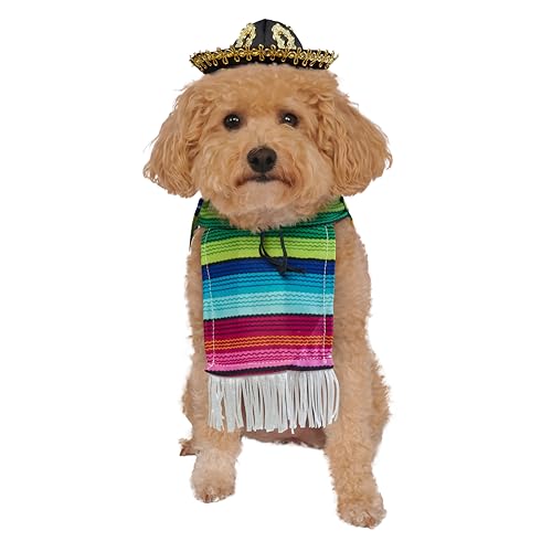 Rubies Serape and Hat Pet Costume Pet Costume for Dogs or Cats, Medium