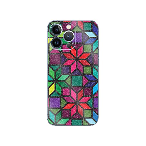 MightySkins Glossy Glitter Skin Compatible with Apple iPhone 13 Pro - Stained Glass Window | Protective Durable High-Gloss Glitter Finish | Easy to Apply and Change Styles | Made in The USA