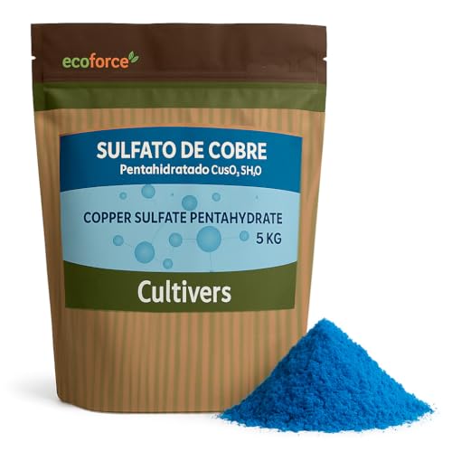 CULTIVERS Sulfato de Cobre cúprico CuSO de 5 kg Polvo Mojable.