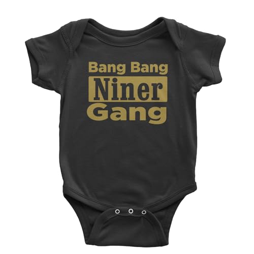 Image of Expression Tees One-Piece Bang Bang Niner Gang Newborn Black Romper