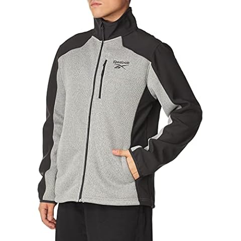 Reebok Men's Grey HTHR Knit Jacket Cover