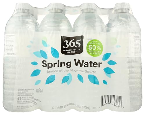 Image of 365 by Whole Foods Market Spring Water Flat Cap RPET 16.9FZ 12PK, 16.9 FZ