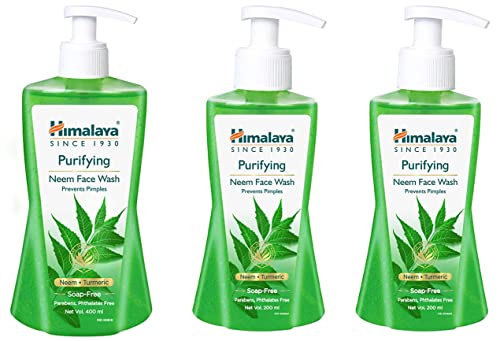 Image of Himalaya Herbals Purifying Neem Face Wash, 200ml (Pack of 2) & Purifying Neem Face Wash, 400 ml