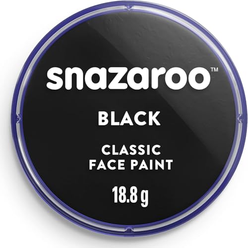 SK INFINITY | Classic Face and Body Paint 18 ml Professional Water Based Single Cake Makeup Supplies for Adults (Classic Black)