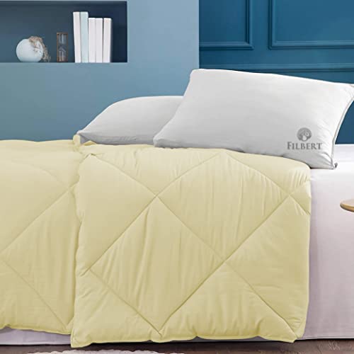 Image of Filbert - Winter Comforter Single Bed 300 GSM Microfiber Blanket for Winter Soft & Cozy Diamond Stitch Quilt (60 inch x 90 inch Inches /152cm x 228cm) - Comforter Single Bed|Ivory