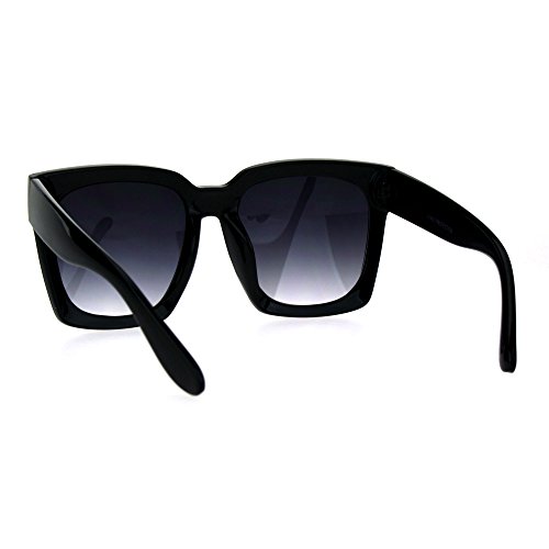 SUPER Oversized Square Sunglasses Womens Modern Hipster Fashion Black, Smoke3