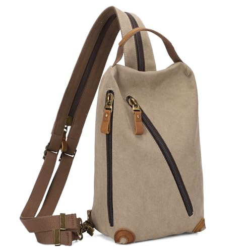 Image of KL928 Canvas Sling Bag Crossbody Bags Small Backpack Pack Travel Purse Convertible Purses for Women Men