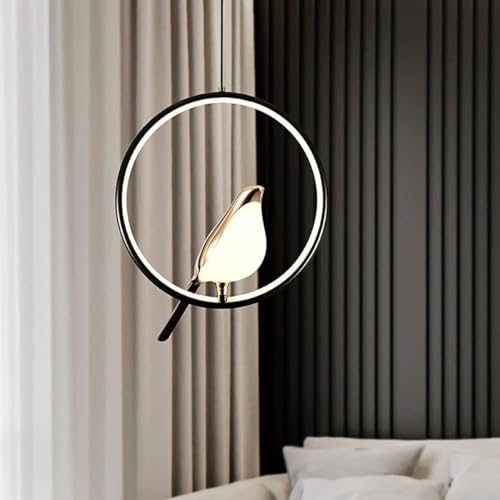 SINOMAN Metal Modern Black Led Bird Round Ceiling Light Fixture