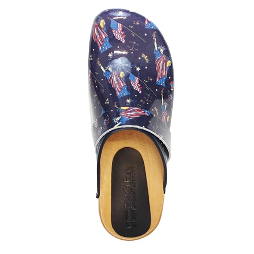 Image of Bjork Maja Wood Open Back Leather Clogs