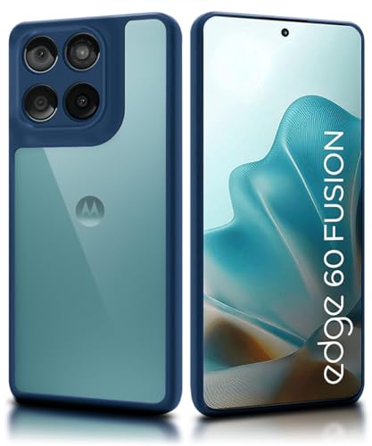 Image of WOW IMAGINE Shockproof Hybrid Back Cover for Motorola Moto Edge 60 Fusion | Hard Slim fit Back Case | PC & TPU | Clear Transparent Case - Blue