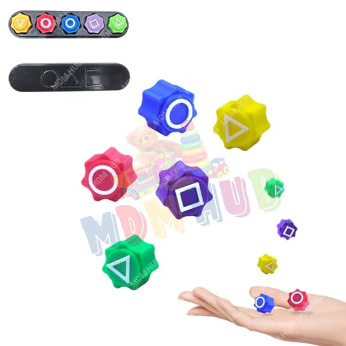 Image of Gonggi Game Set | Traditional Game with 5 Colored Plastic Playing Pieces & Storage Case, Educational Travel Game for All Ages