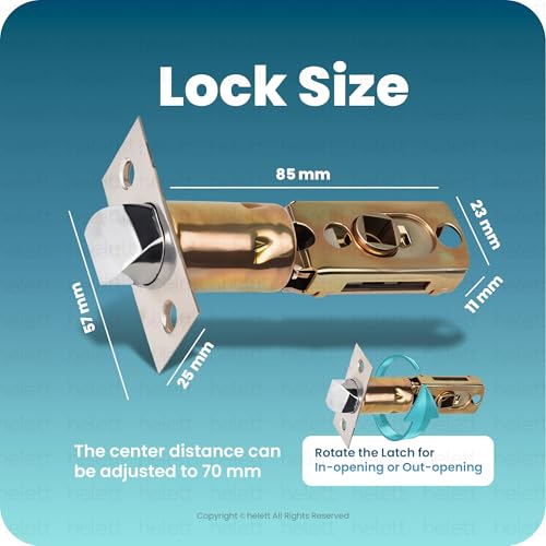 Helett HT320 Digital Door Lock (Lightweight) 50 Fingerprint Manual Key| Mortise |Support USB Emergency Unlock|Suitable for 30mm-55mm Aluminium or Wooden Office Cabin and Bedroom Doors (Black)