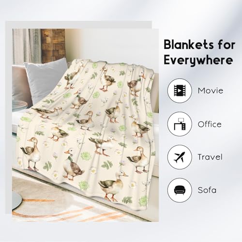 Duck Blanket, Cute Soft Throw Gifts for Kids, Cozy Flannel Throw Blankets for Couch Sofa, 30"x40"