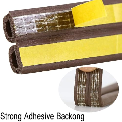 Image of Self-Adhesive Door and Window Seal Strip || Soundproof Door Bottom Sealing Strips for Noise Gap Blocker || Waterproof, DustProof, NoiseProof, Bug, Draft Protector Rubber Strip (Brown)