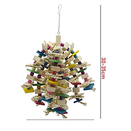 Vogelspeelgoed Grote papegaai kauwen speelgoed - vogel papegaai blokken knopen scheuren speelgoed vogel kooi bijt… - Afbeelding 3