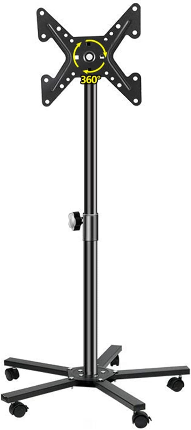HPTHLY Mobile Tv Cart For 22-43 Inch Screens,Height Adjustable Rolling Tv Stand,Tilt Tv Cart With Locking Wheels,Max Vesa 200X200Mm Tv Mount Tv Stand