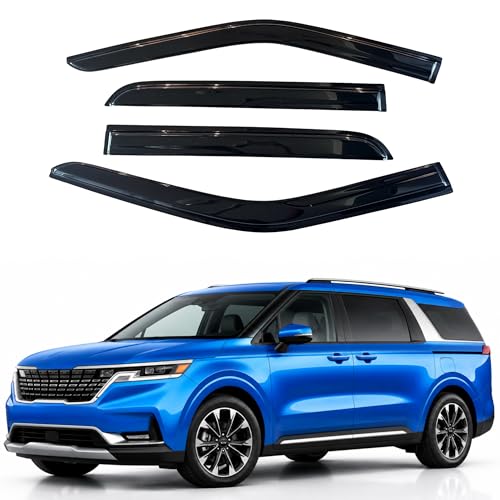 Image of IG Window Visors Fit for 2022-2026 Kia Carnival, Out-Channel Rain Guards Vent Wind Deflectors 4PC, Car Accessories for 22-26 Carnival