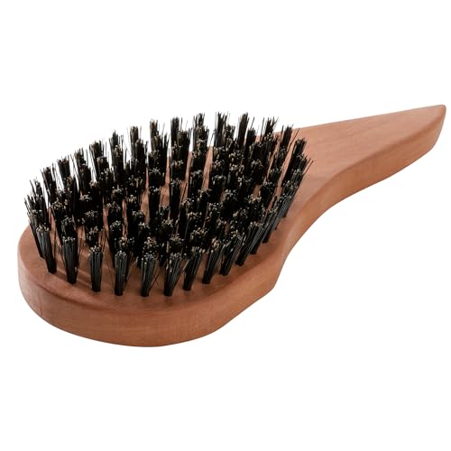 REMOS Hairbrush with Wild Boar Bristles - made of local Pear Wood, Right Hander