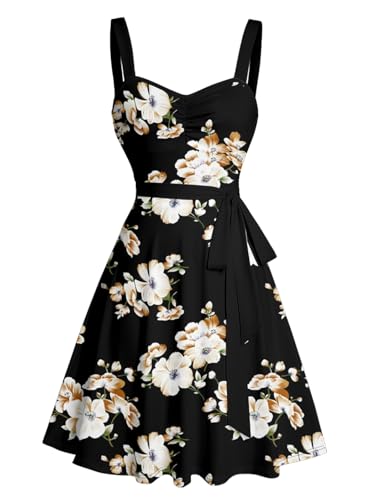 Image of DRESSFO Matchable Couples' Outfit Tropical Flower Leaf Print Button-up Shirt Or Strappy Dress