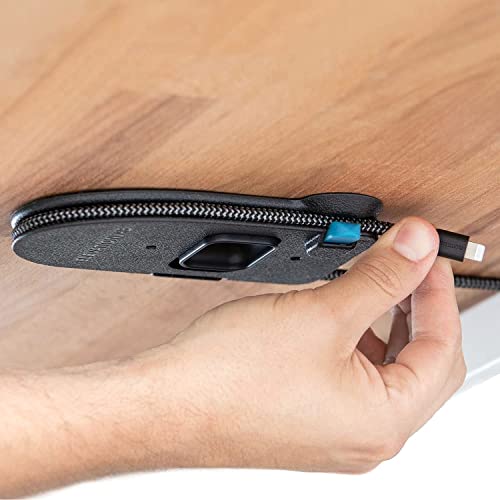 Image of Elevation Lab The Quickdraw (Pack of 2) - Under Desk Cord Management Mount, Hidden and Adjustable, Cable Organizer, 2 Cord Clips Included, Elevation Lab - Black