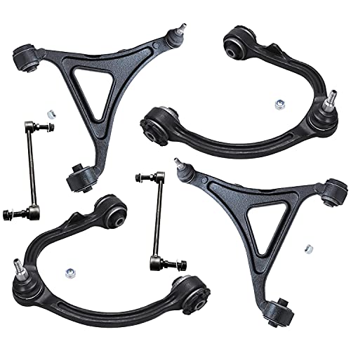 Image of Detroit Axle - AWD Front End Control Arms Kit for 2005-2011 Chrysler 300 2007-2012 Dodge Charger 2005-2008 Magnum, 4 Upper & Lower Control Arms w /Ball Joint 2 Sway Bars Replacement - 6pc Set