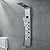 ROVATE Modern LED Rainfall Waterfall Shower Panel Tower System, Multi-function Stainless Steel Shower Tower Rain Massage System with Powerful Body Jets, Shower Wand, Tub Spout(Brushed Finish)