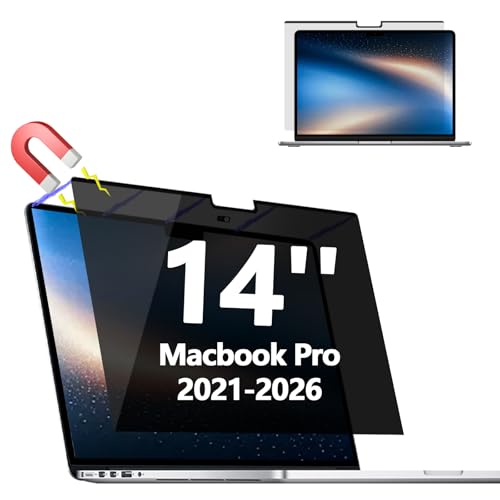 Image of Magnetic Privacy Screen Protector for MacBook Pro 14'' (2021-2026, M1-M5) | Removable Matte Laptop Privacy Filter Shield with MacBook Pro 14 Inch (2021-2026, M1-M5, Pro, Max); Anti Blue Light and Glare