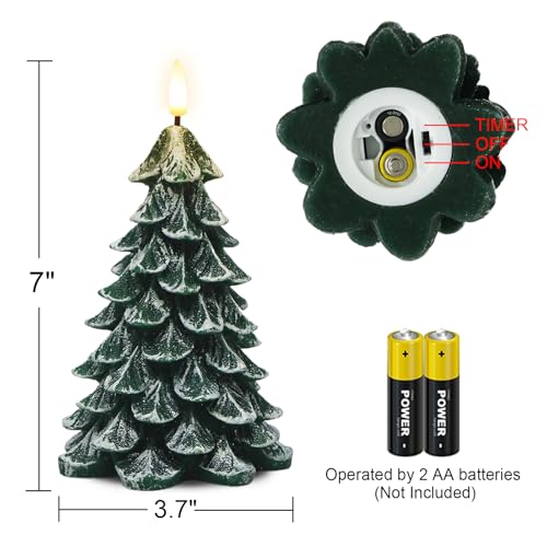 Velas sin llama para árbol de Navidad LED a pilas con mecha 3D 2
