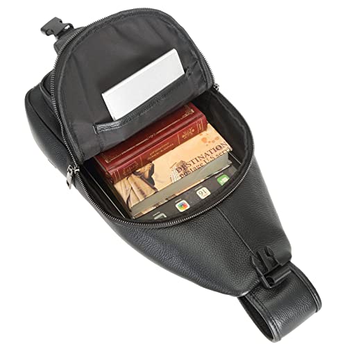 Polare Cowhide Leather Sling Chest Shoulder Bag Waterproof Crossbody Casual Daypack by POLARE ORIGINAL - Image 9