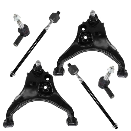 Image of Detroit Axle - 6pc Front End Kit for 2015-2020 Chevrolet Colorado GMC Canyon, 2 Lower Control Arms with Ball Joint Assembly 4 Inner Outer Tie Rods 2016 2017 2018 2019 Replacement