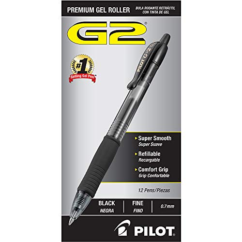Pilot G2 Bolígrafo de Tinta Gel Retráctil Fino 12/Doc