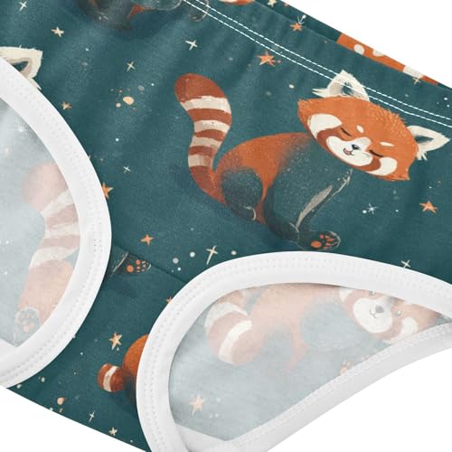 Wusikd Red Pandas Girls' Underwear Cotton Stars Girls Briefs Soft Toddler Underwear 2T4
