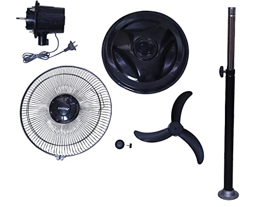 Image of SHATAK 400 MM (16 inch) BULLET TOOFAN HI-SPEED FARATA PEDESTAL FAN (BLACK)