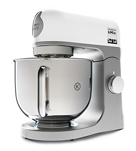 Kenwood KMX750WH KMIX Planetary Mixer with 5L Steel Handled Bowl, 3 Mixing Hooks, 1000W Power, Customizable with Over 20 Accessories Purchasable Separately, White