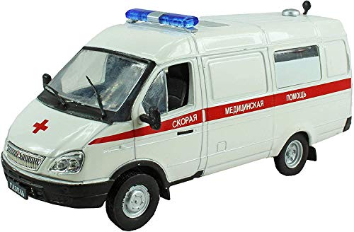 IXO Models DeAgostini 1:43 Diecast Russian Legends - GAZ 32214 RA3ENB Red Cross Civilian Ambulance Van