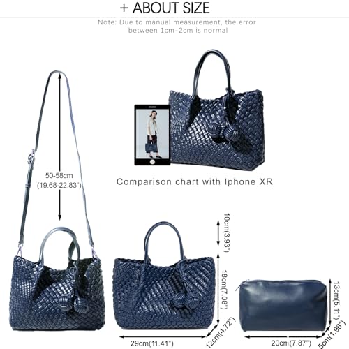 Image of Woven Tote Bag for Women, Hobo Bag for Work, Large Beach Travel Handbags and Purses, Retro Shoulder Bag, Shopping Bag